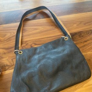 Black pebble leather mark and graham bag